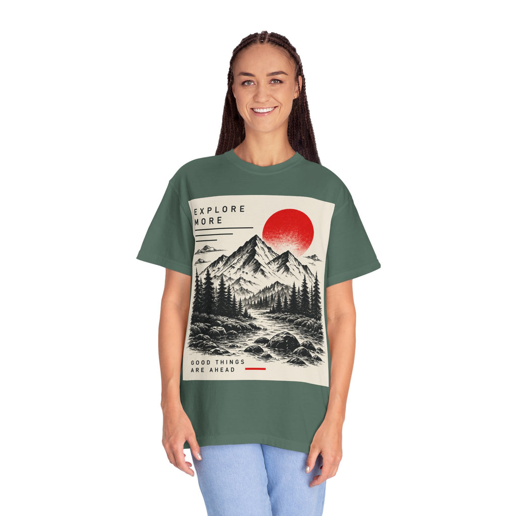 Explore More Mountain T-Shirt — 'Good Things Are Ahead' Outdoor Adventure Tee
