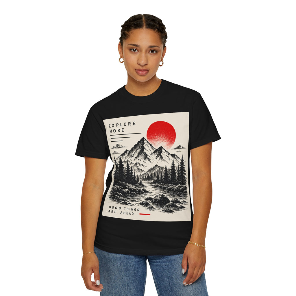 Explore More Mountain T-Shirt — 'Good Things Are Ahead' Outdoor Adventure Tee